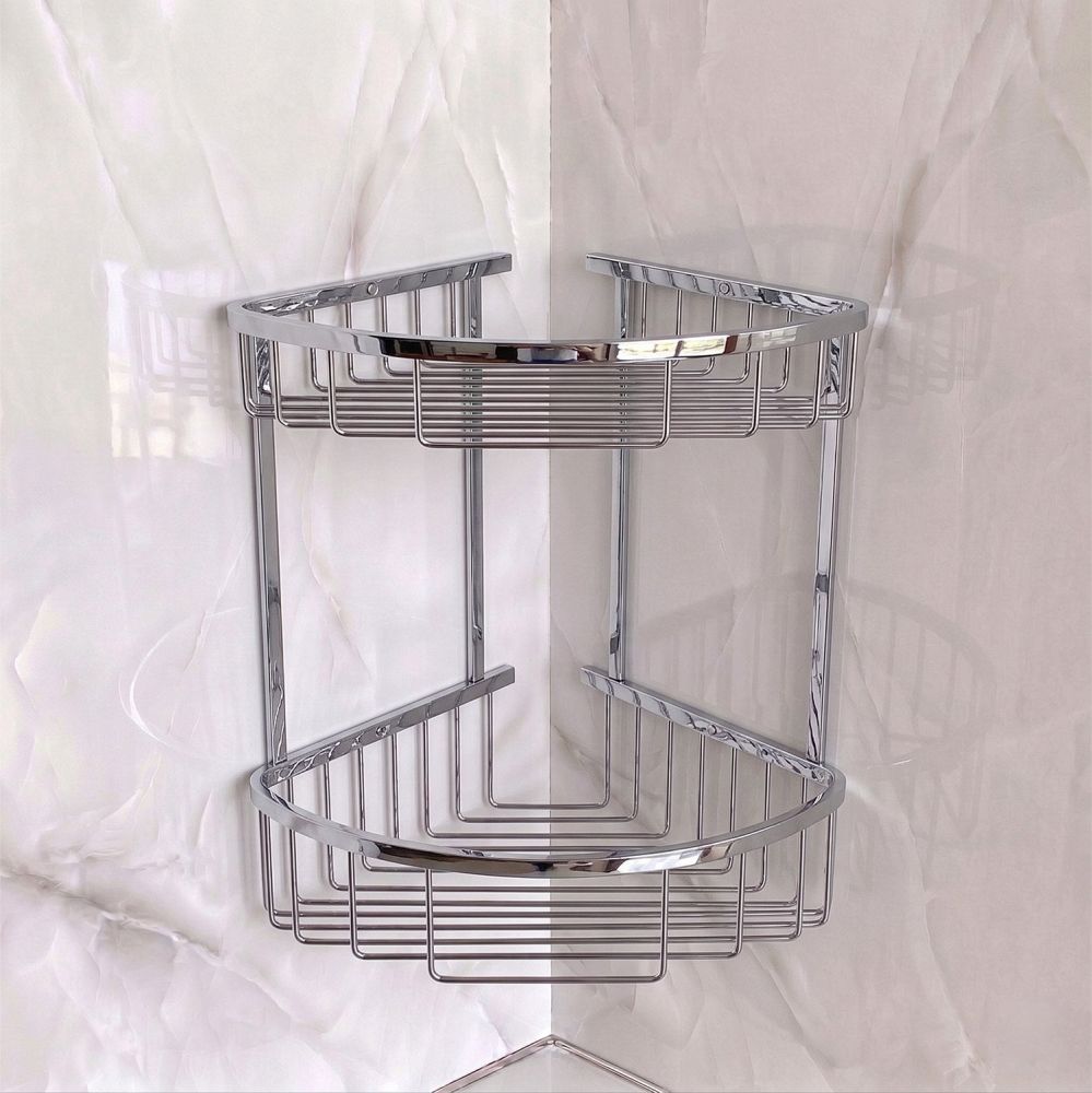 Chrome Double Corner Shower Basket