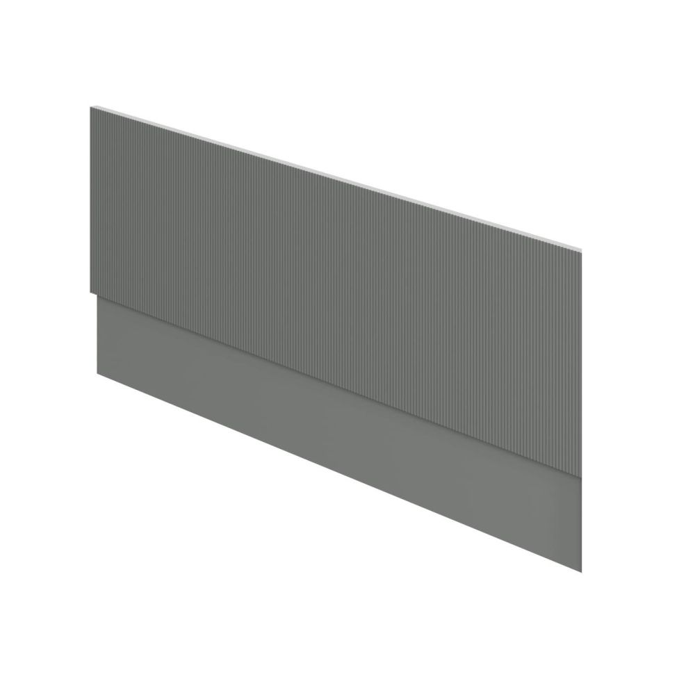 Bryce 1800mm Ribbed Grey Front Bath Panel