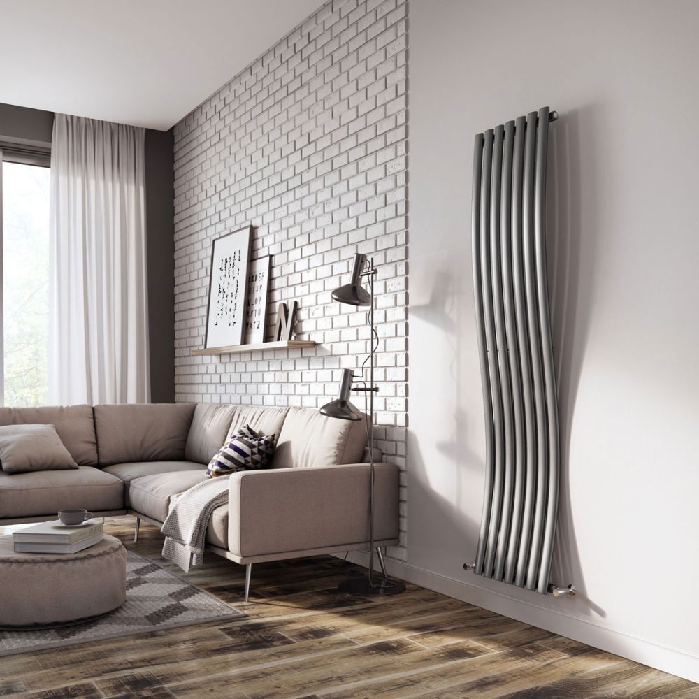 Gamma Grey Vertical Wave Radiator 1785x413mm