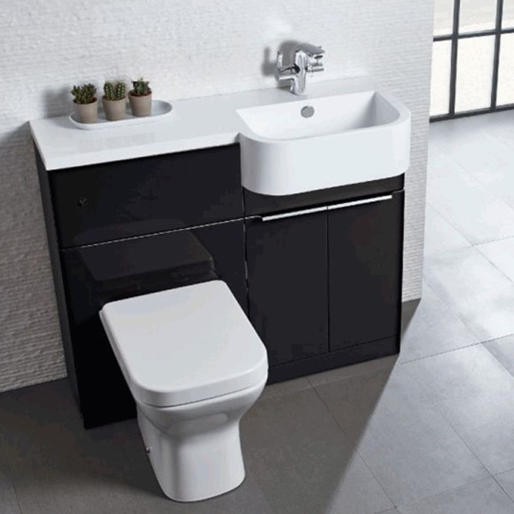 Tavistock Match Gloss Clay Right Hand Combination Vanity Basin & WC Unit 1000mm