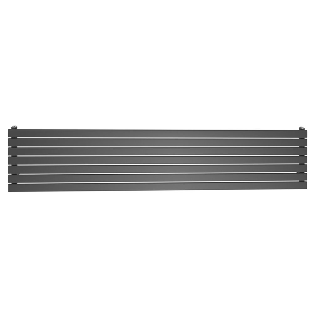 Perth Grey Single Horizontal Flat Panel Radiator 475x1800mm