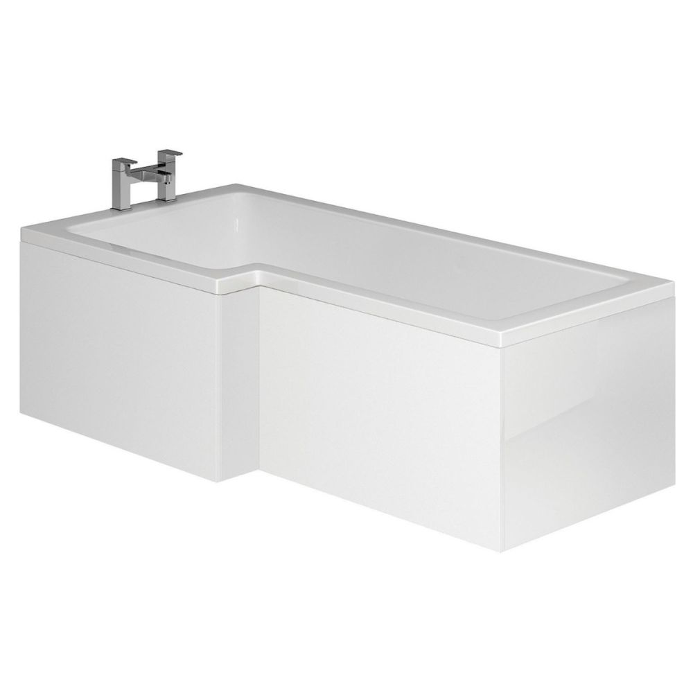 White Acrylic L-Shape Front Bath Panel 1700mm