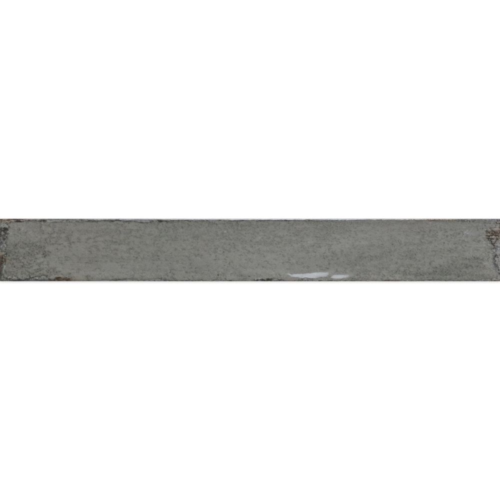 Capri Grey Gloss Ceramic Brick Tile - 400x50mm