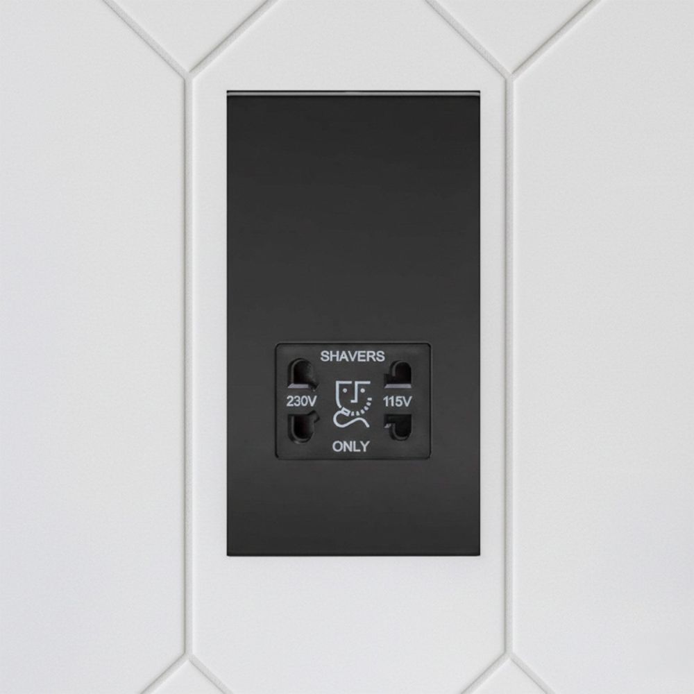 Dual Voltage Black Shaver Socket