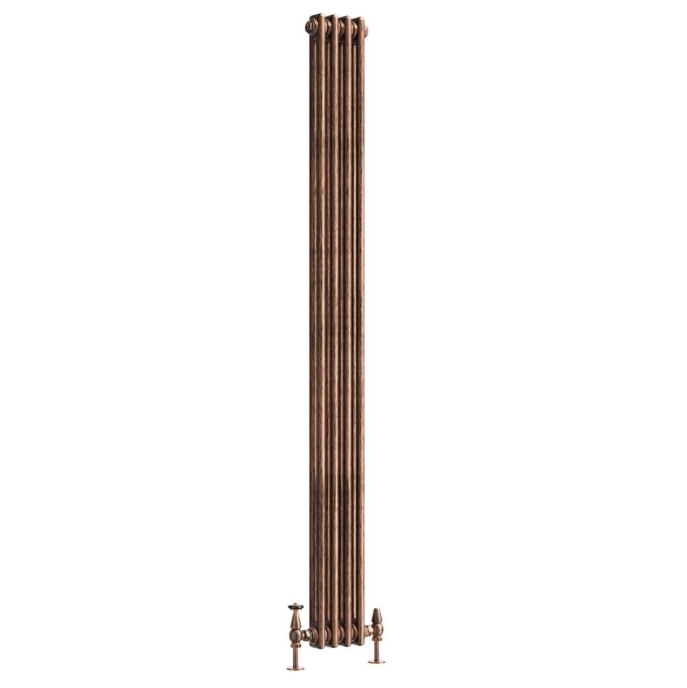 Clement Antique Copper Double Vertical Column Radiator - 1800x200mm