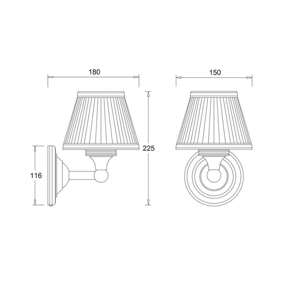 Burlington Round Light with Chrome Base & White Fine Pleated Shade