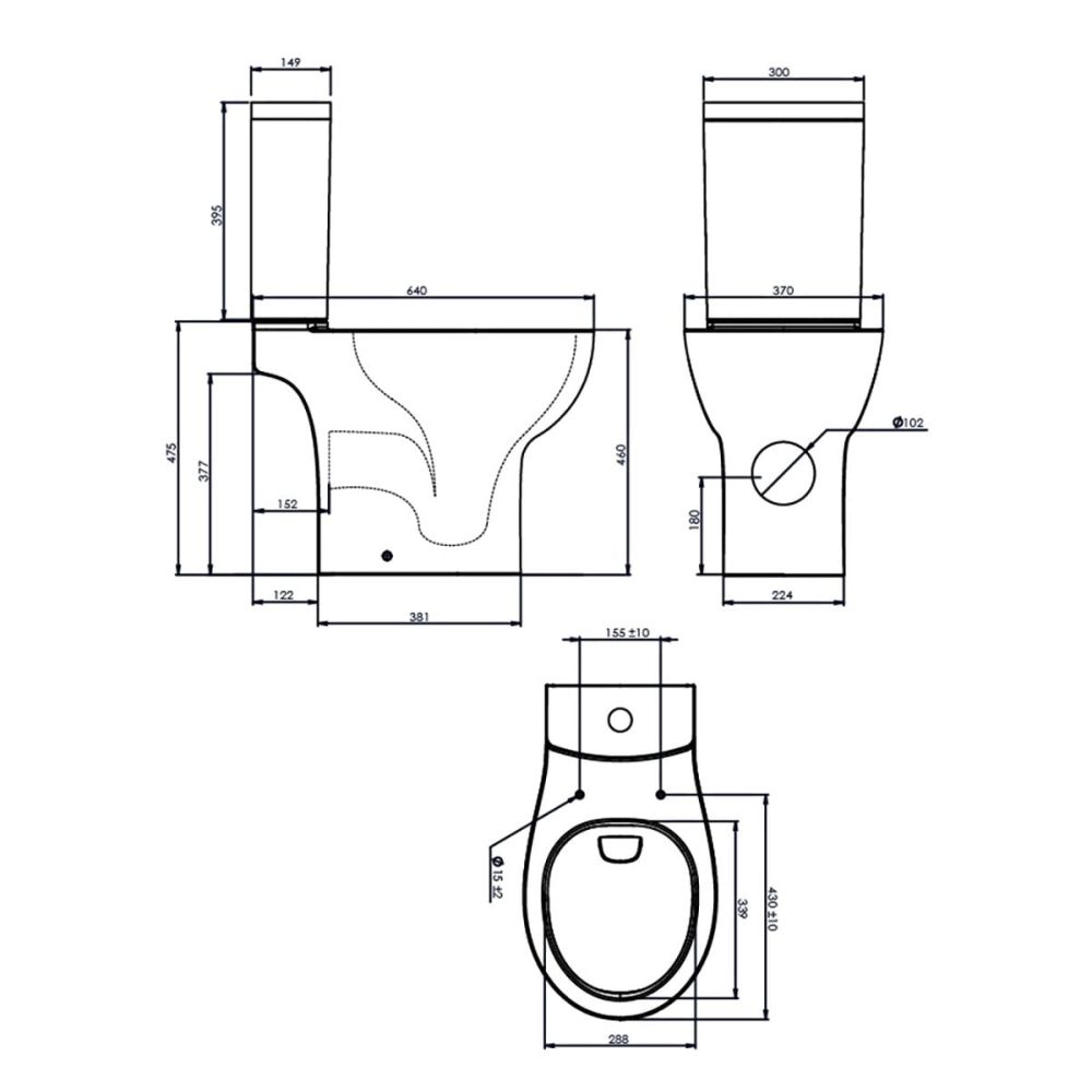 Tavistock Loft Comfort Height Close Coupled WC Toilet with Cistern & Seat