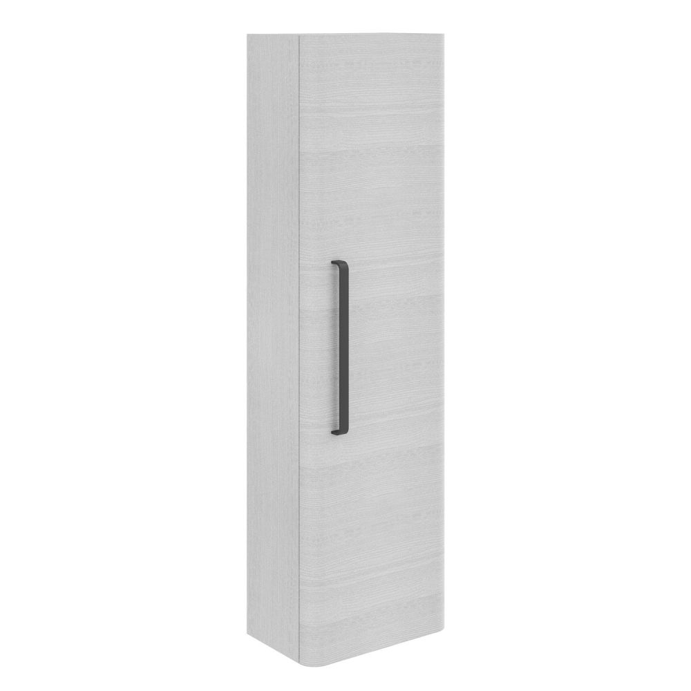 Esk White Wall Mounted Tall Storage Cabinet with Black Handle
