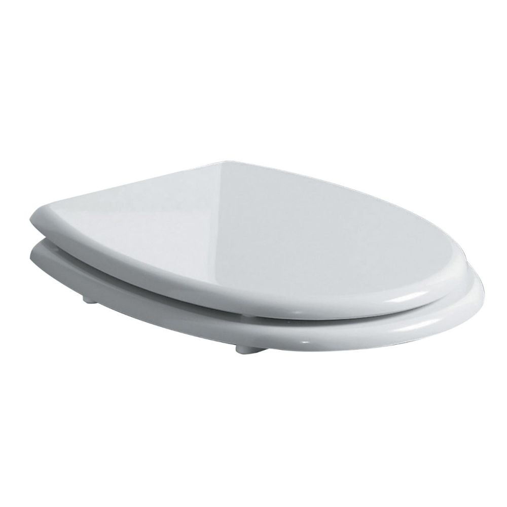 Laine Gloss White Toilet Seat with Chrome Handle