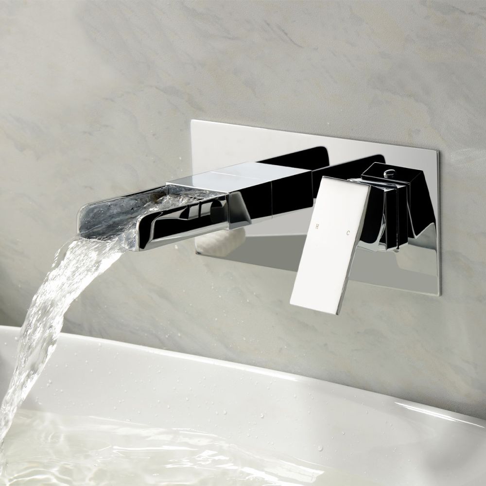 Cairo Chrome Wall Mounted Basin Mono Tap - lifestyle image