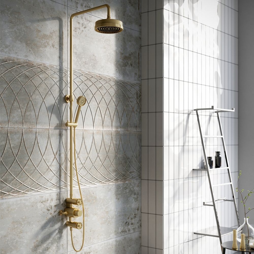 Urban Brushed Gold Exposed Valve Shower Pack