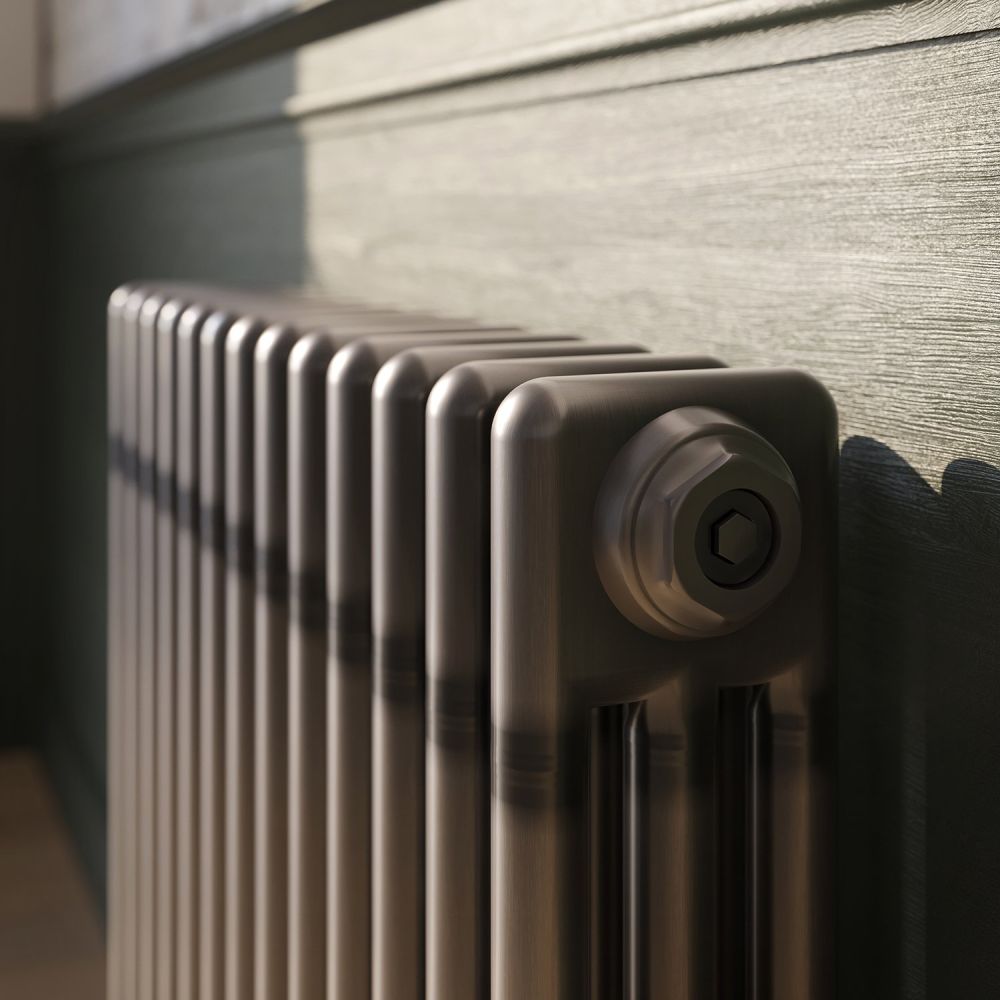 Clement Raw Metal Triple Column Radiator Close Up