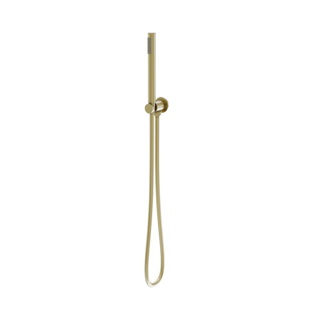 Elora Brushed Gold Round Dual Outlet Shower Pack with Bath Overflow Filler & Handheld Shower