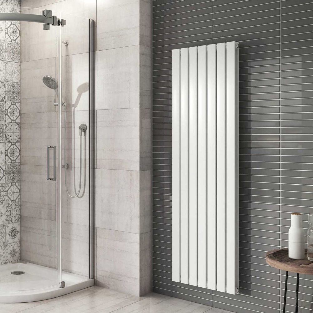 Perth White Double Vertical Flat Panel Radiator 1600x475mm