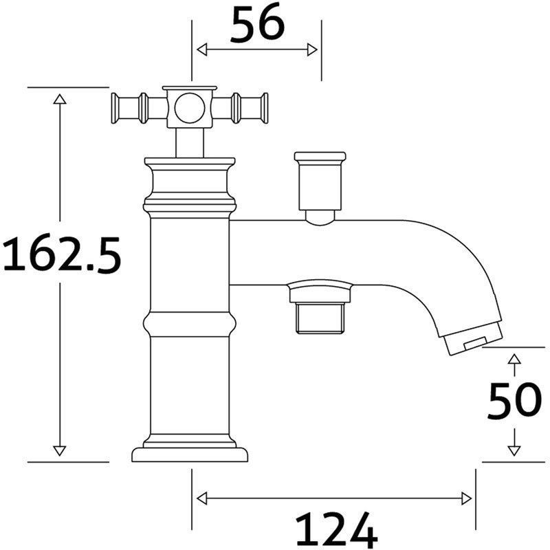 Butler Chrome Bath Shower Mixer Tap - dimensions