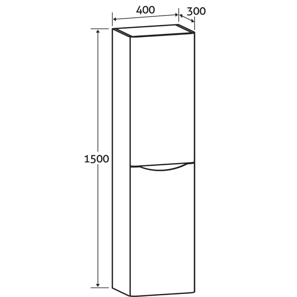 Erin Rosewood Wall Mounted Right Hand Tall Storage Cabinet