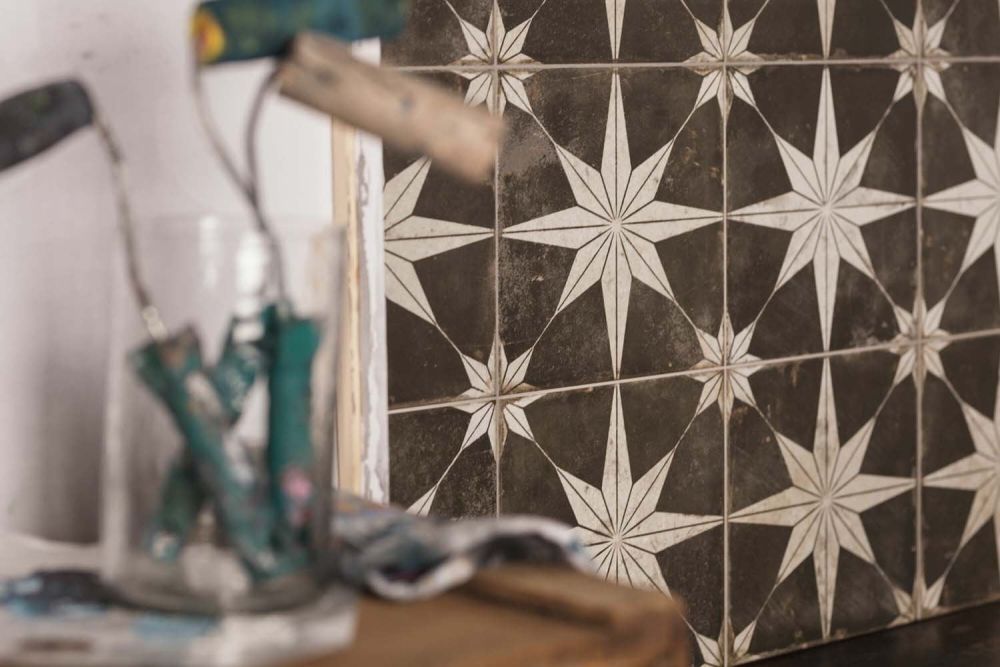 Fired Star Black Reverse Matt Ceramic Tile 450x450mm