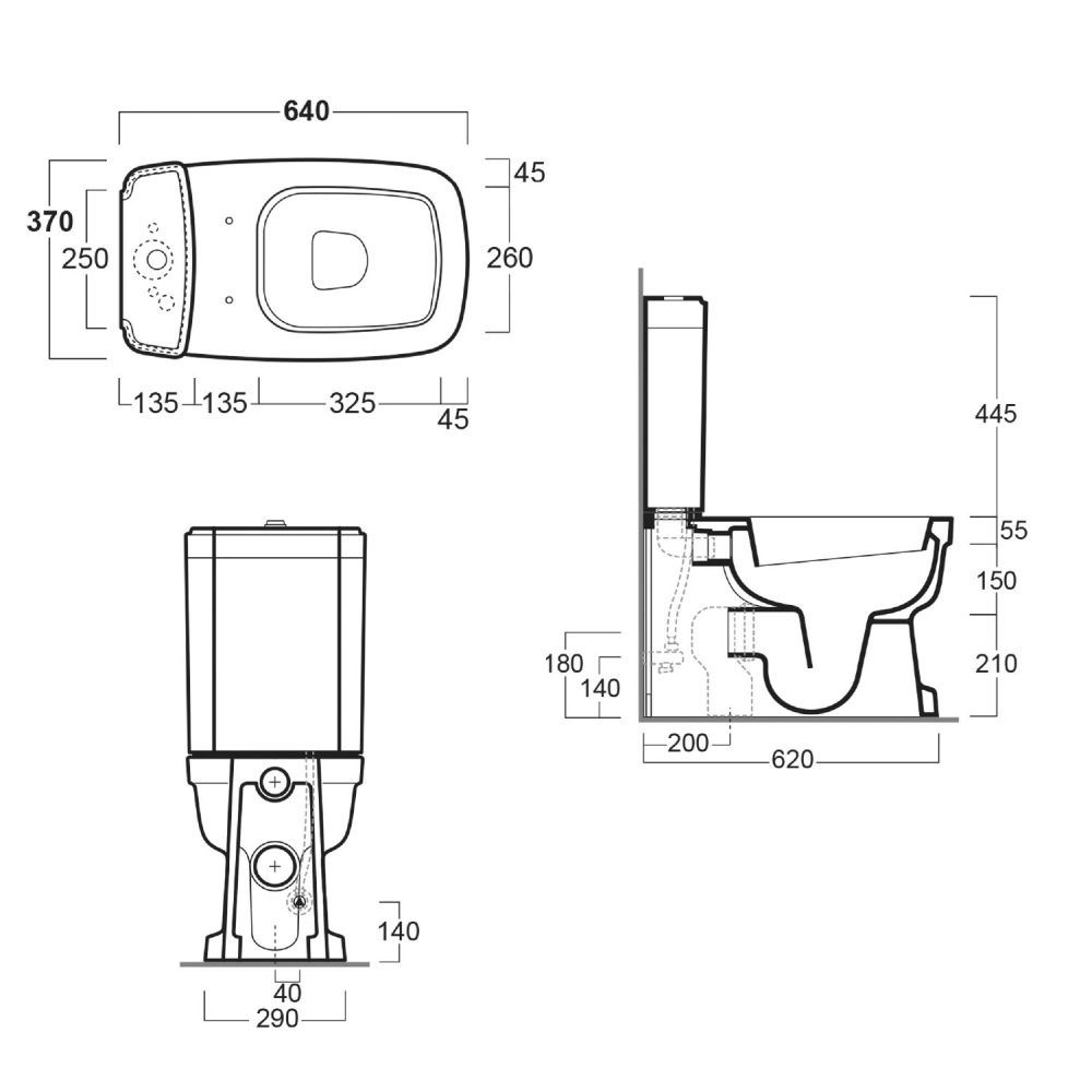 Evane Close Coupled Toilet Spec