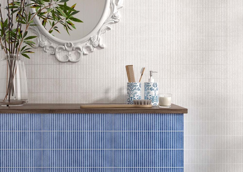 Canillo Blue Gloss Ceramic Brick Tile 300x75mm