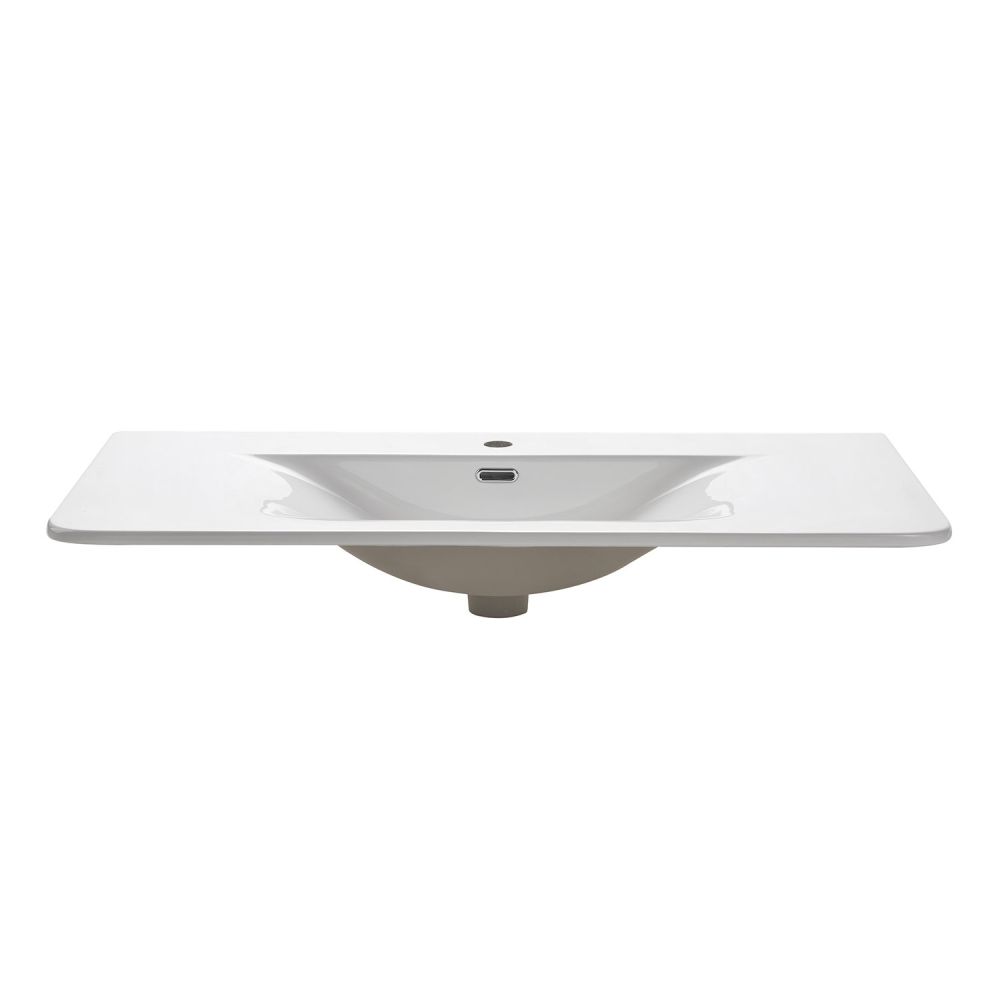 Wish Ribbed Wall Hung Vanity Unit in Green with Ceramic Basin