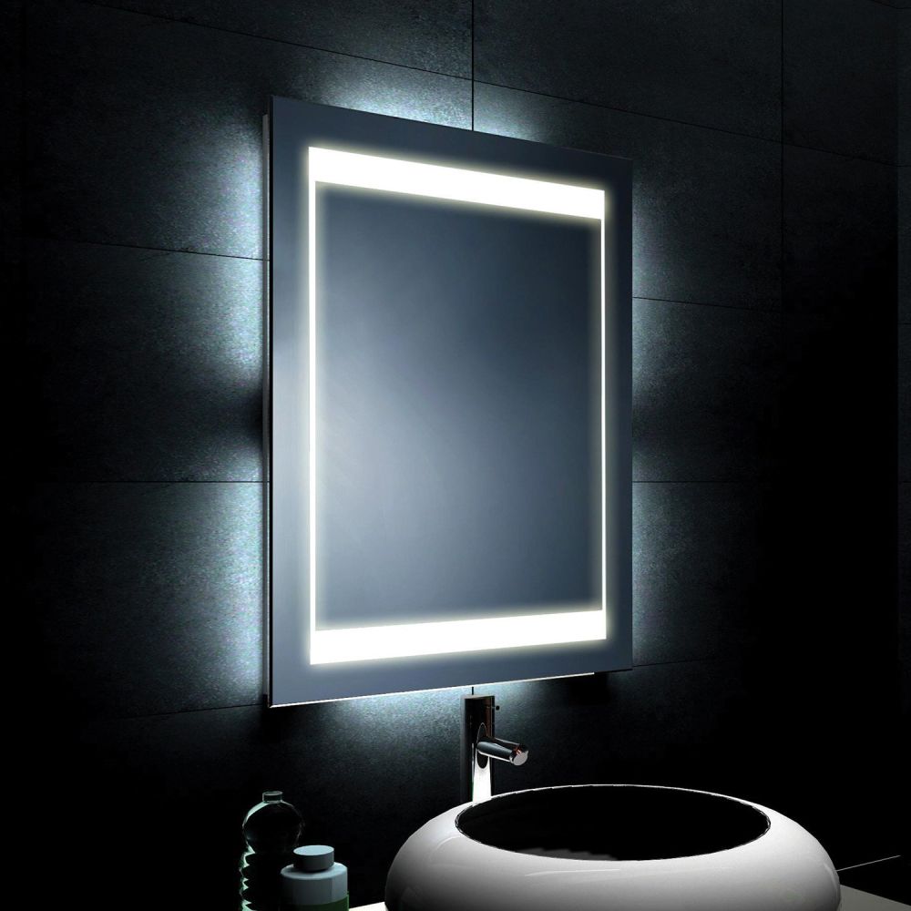 Dinton Backlit Illuminated LED Heated Bathroom Mirror 800x600mm