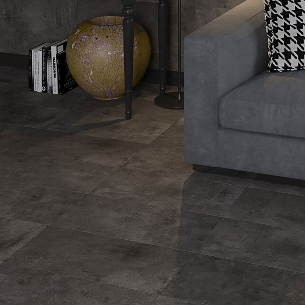 Aria Black Rectified Porcelain Tile 600x1200mm