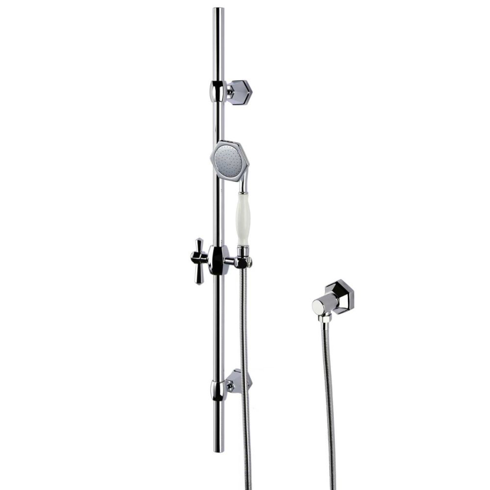 Adonis Chrome Slide Rail Kit with Wall Outlet