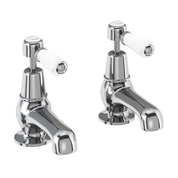 Burlington Kensington Chrome Pair of Traditional 3" Basin Pillar Taps