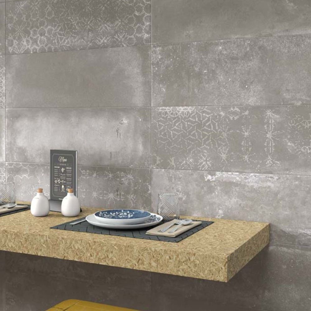 Fabrika Taupe Patterned Ceramic Tile 250x750mm