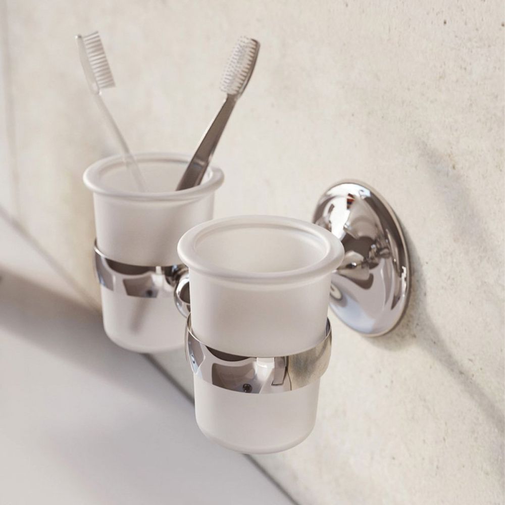 Cambridge Double Tumbler & Chrome Holder