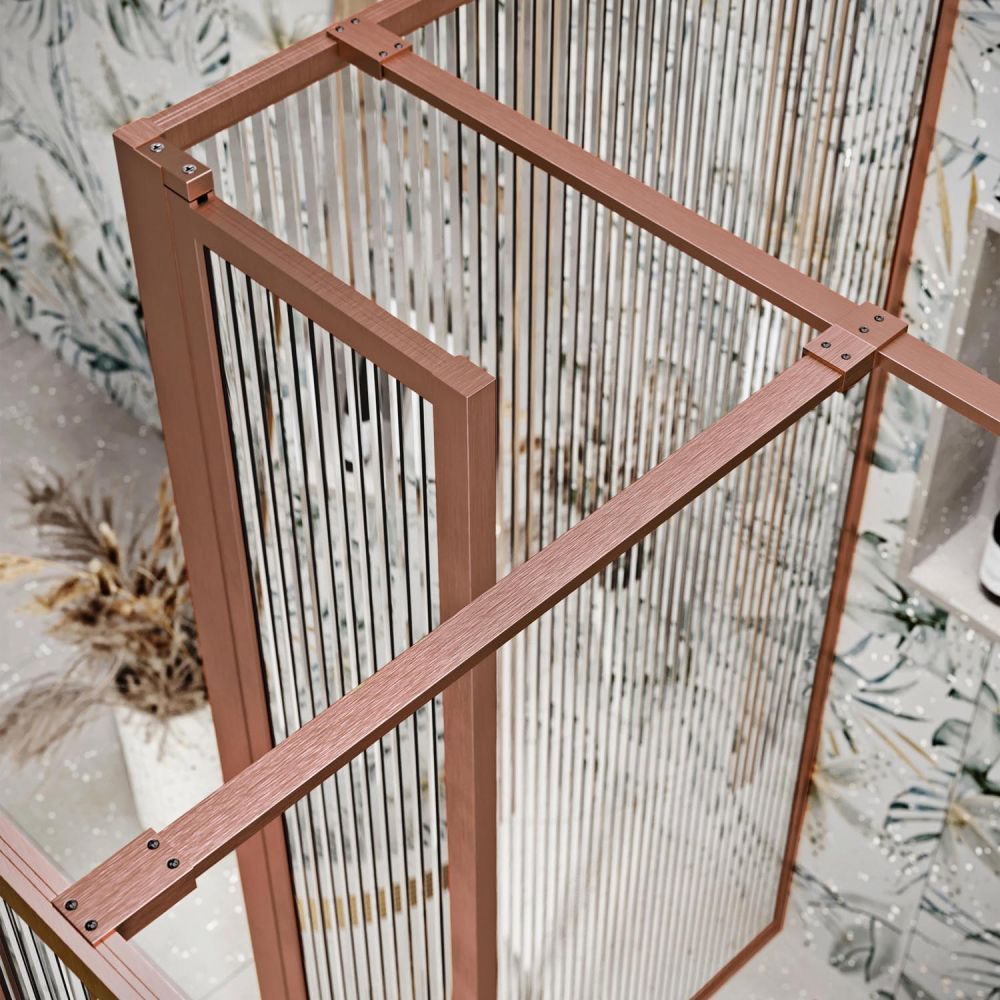Amien Brushed Bronze Shower Screen T-Junction Support Bar Extension