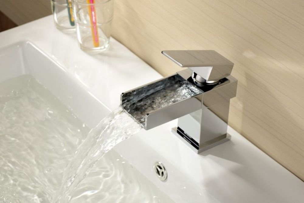 Cairo Chrome Waterfall Basin Mixer Tap - Lifestyle image 4