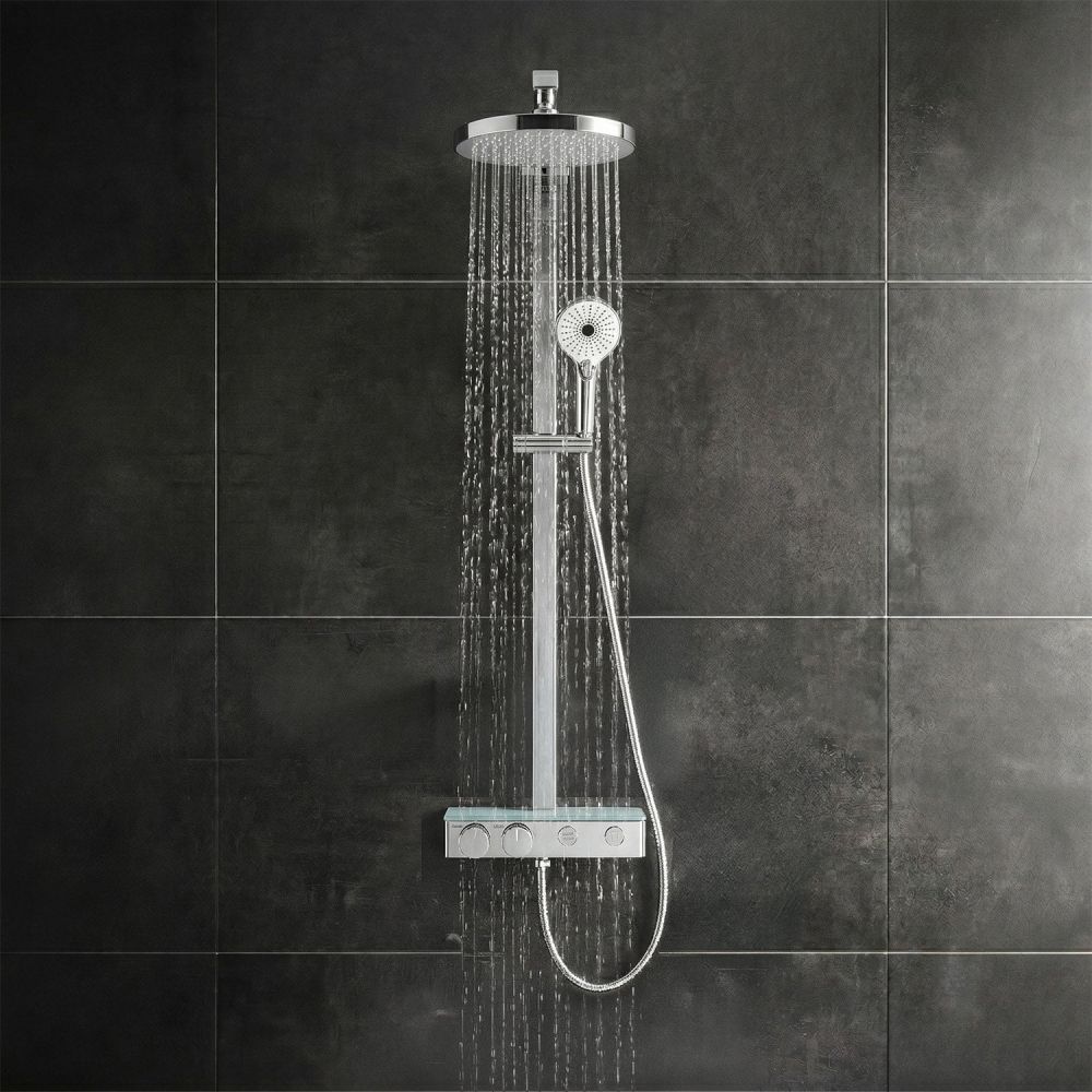 Baylin Chrome Aris Round Thermostatic Shower Pack