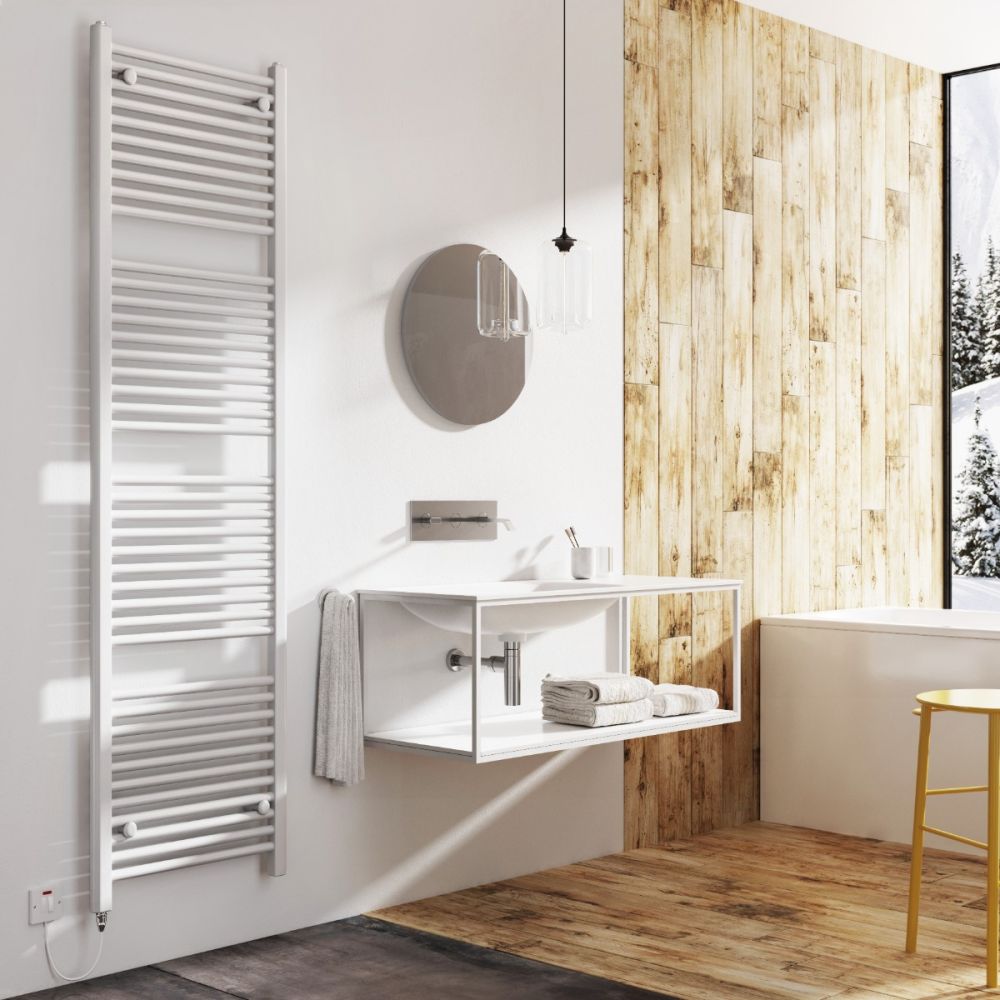 Neptune White Electric Heated Towel Rail 1800x500mm