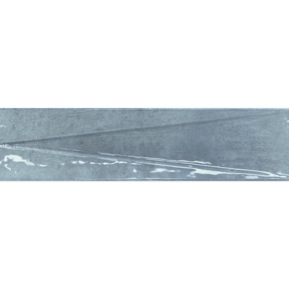 Babylon Blue Gloss Ceramic Decor Brick Tile 246x60mm