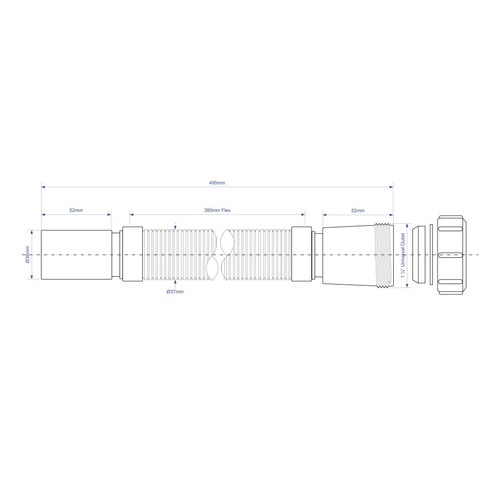 McAlpine 1¼" Heavy Duty Flexible Connector - FLEXCON1