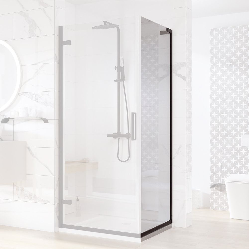 Lanka Matt Black Shower Side Panel