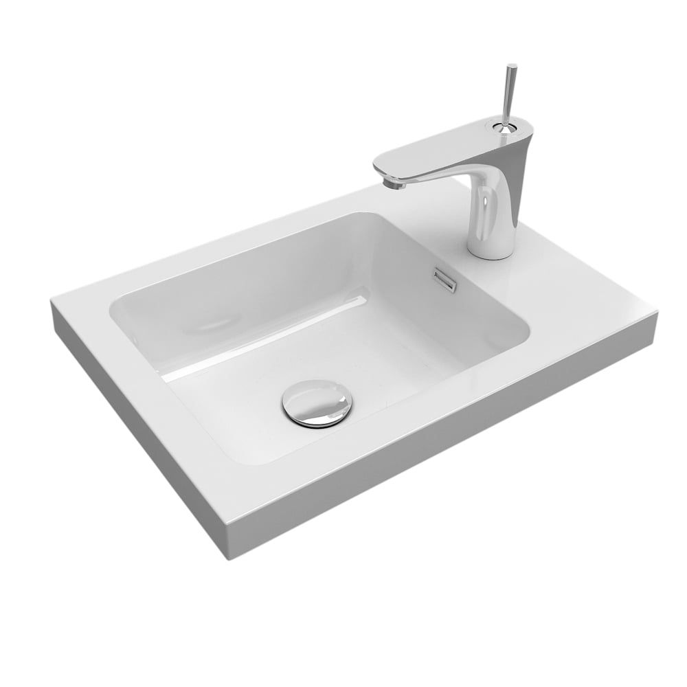 Odion Concrete Wall Hung Cloakroom Vanity Unit with Resin Basin 440mm
