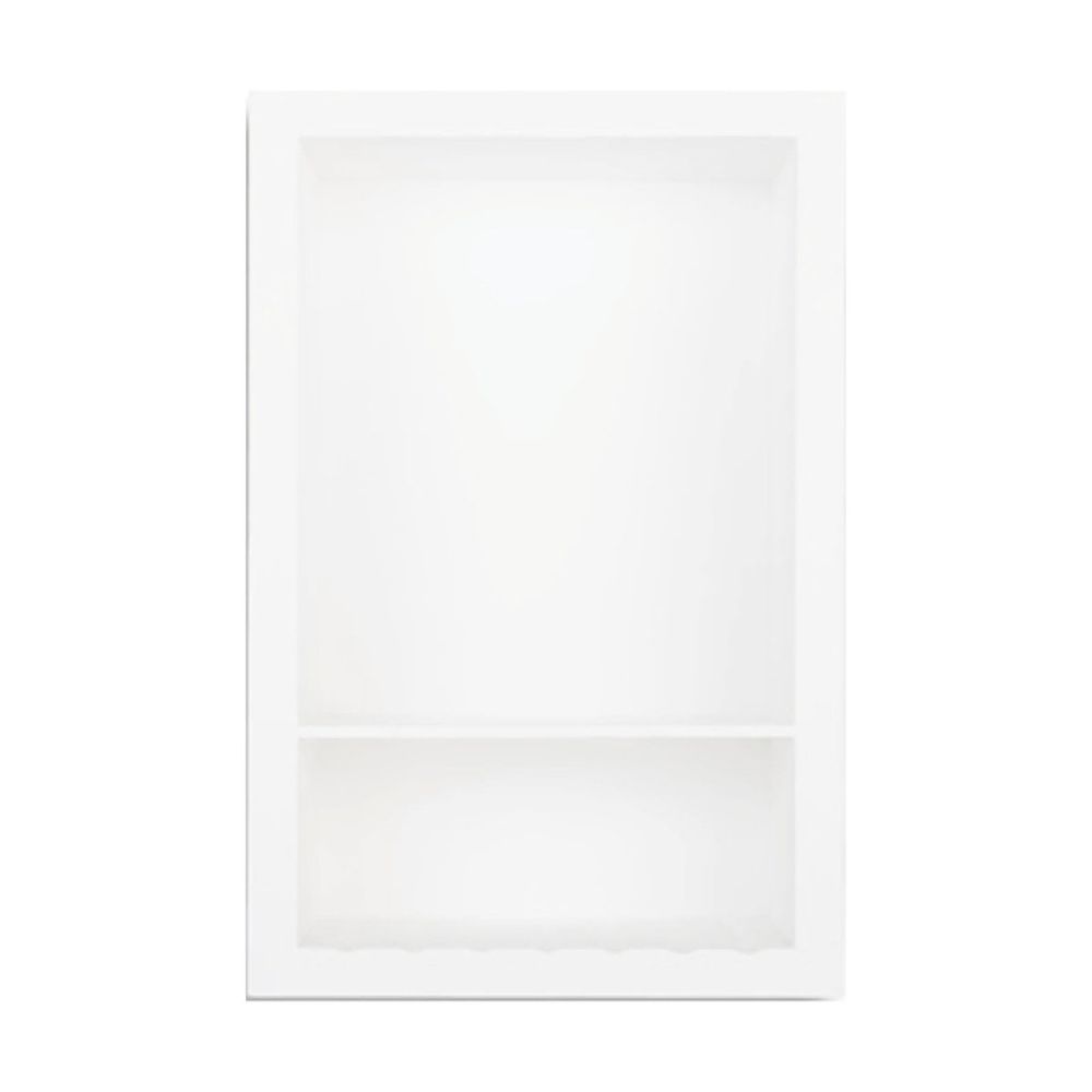Vero White Double Shelf Recessed Shower Wall Panel Niche