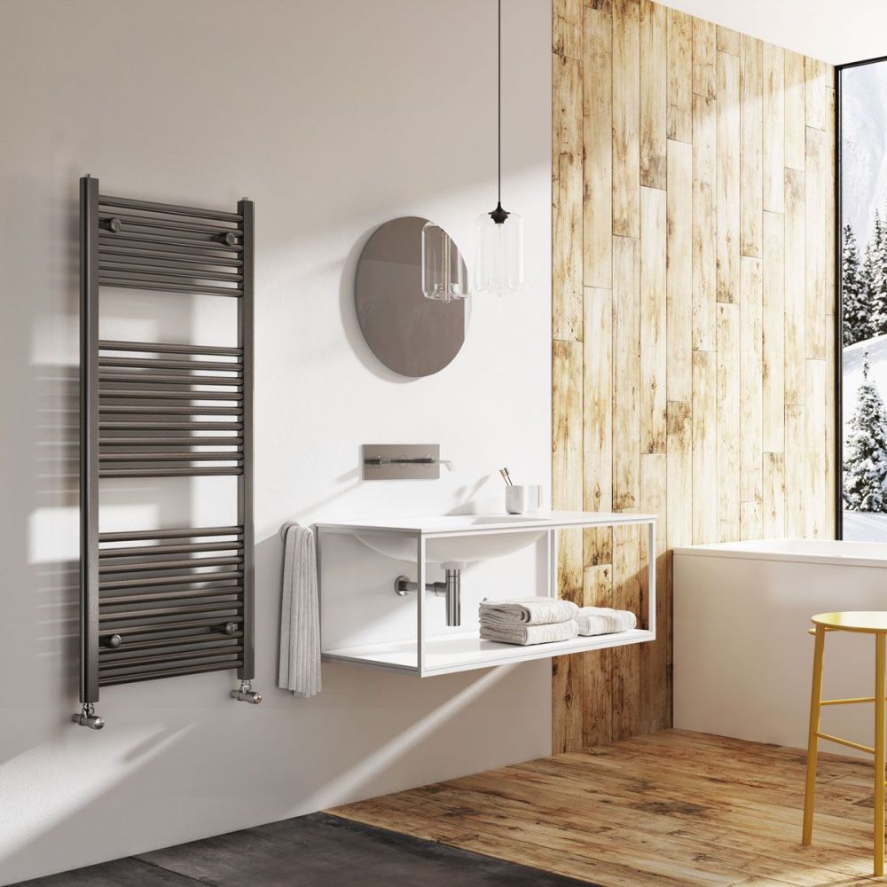 Neptune Anthracite Heated Towel Rail 1200x600mm