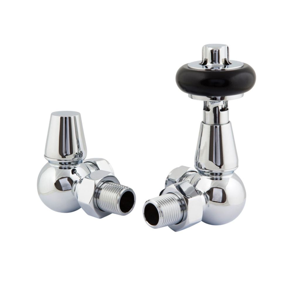 Wooden Head Corner Pair of Radiator Valves