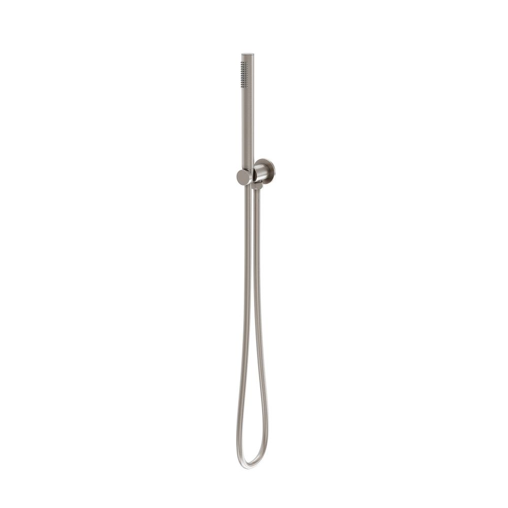 Elora Brushed Nickel Round Shower Handset & Holder With Built-In Outlet