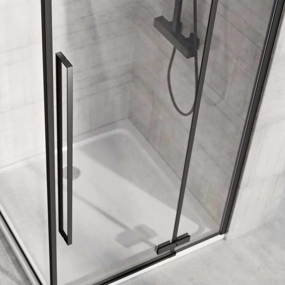 Taylor Black Hinged Shower Door 800mm
