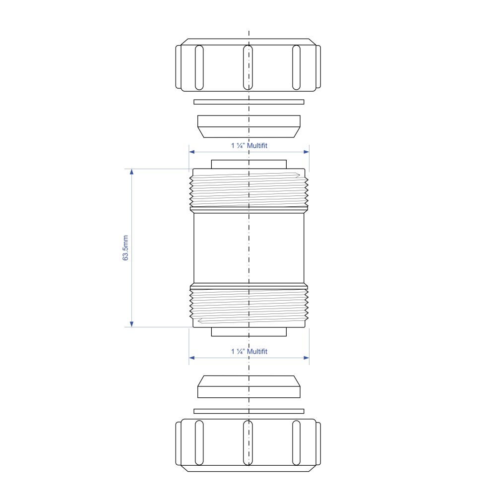 McAlpine 1¼" Straight Connector - S28M