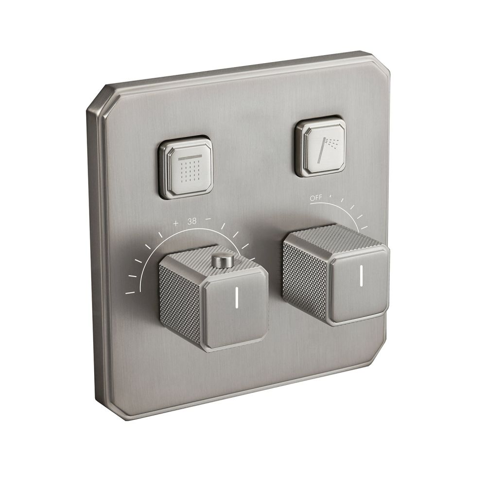 Flint Double Outlet Concealed Valve Shower Pack with Slide Rail & Showerhead - Brushed Nickel
