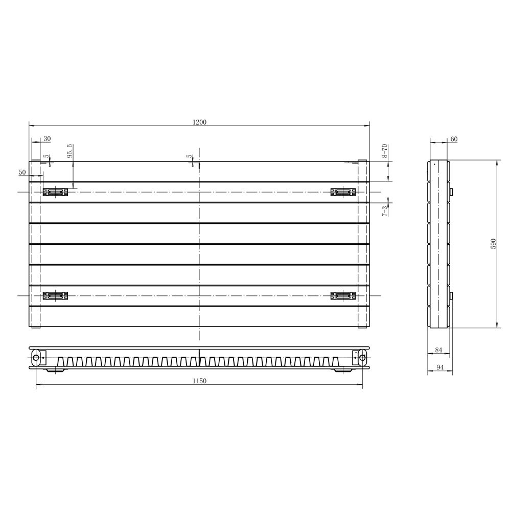 Delton White Horizontal Convector Radiator - 600x1200mm