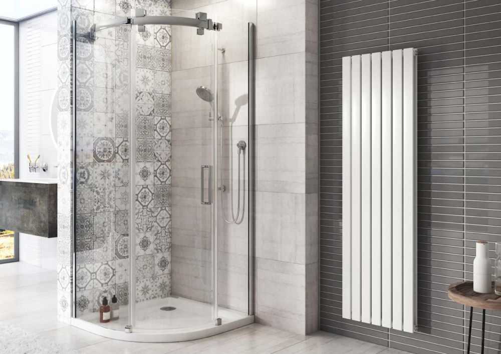 Perth White Double Vertical Flat Panel Radiator 1600x475mm