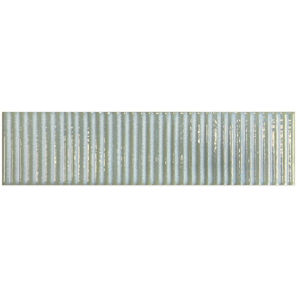 Canillo Green Gloss Ceramic Brick Tile 300x75mm
