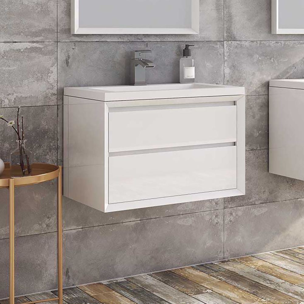 Venus Gloss White Wall Hung Vanity Unit 800mm
