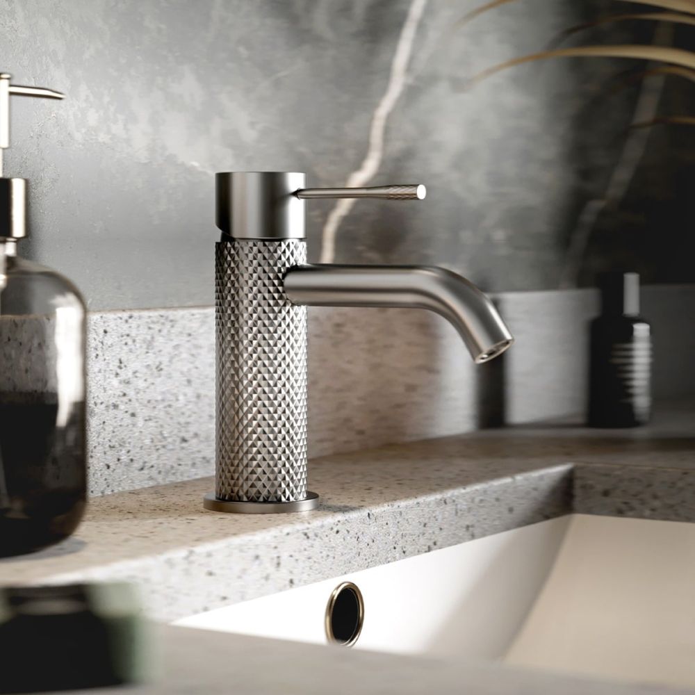 Moray Nickel Knurled Basin Tap Lifestyle